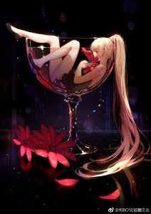 ASK Glass Girl LILY WINE by RIBOSE 9